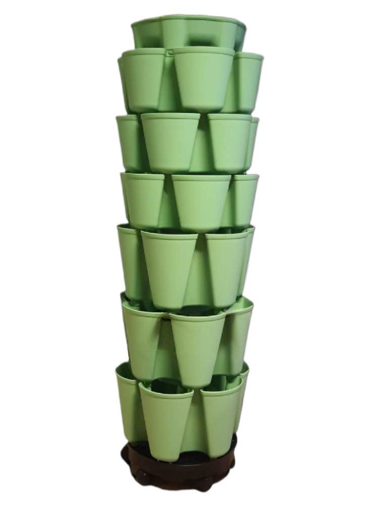GreenStalk Grow-it-All 6 Tier Mix - Luscious Green / Without Plant Support - Vertical urban gardening - Grow Towers