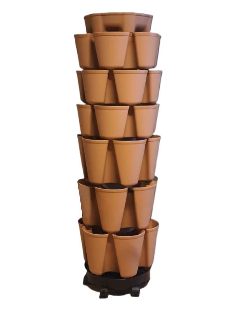 GreenStalk Grow-it-All 6 Tier Mix - Terracotta / Without Plant Support - Vertical urban gardening - Grow Towers