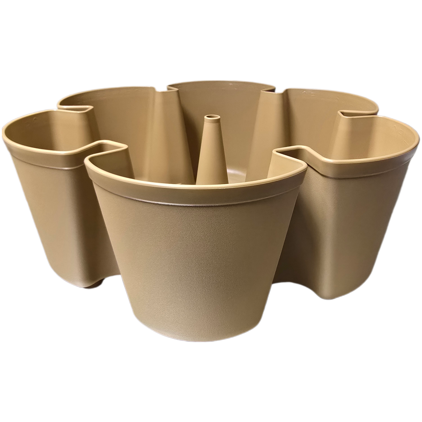 Maple colored modular plant pot system on a white background