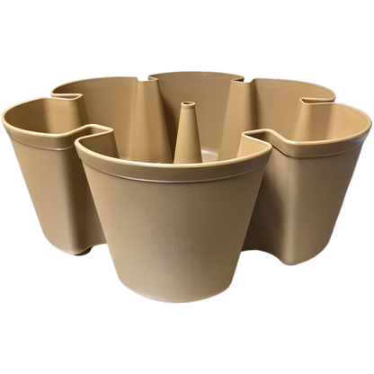 Maple colored modular plant pot system on a white background