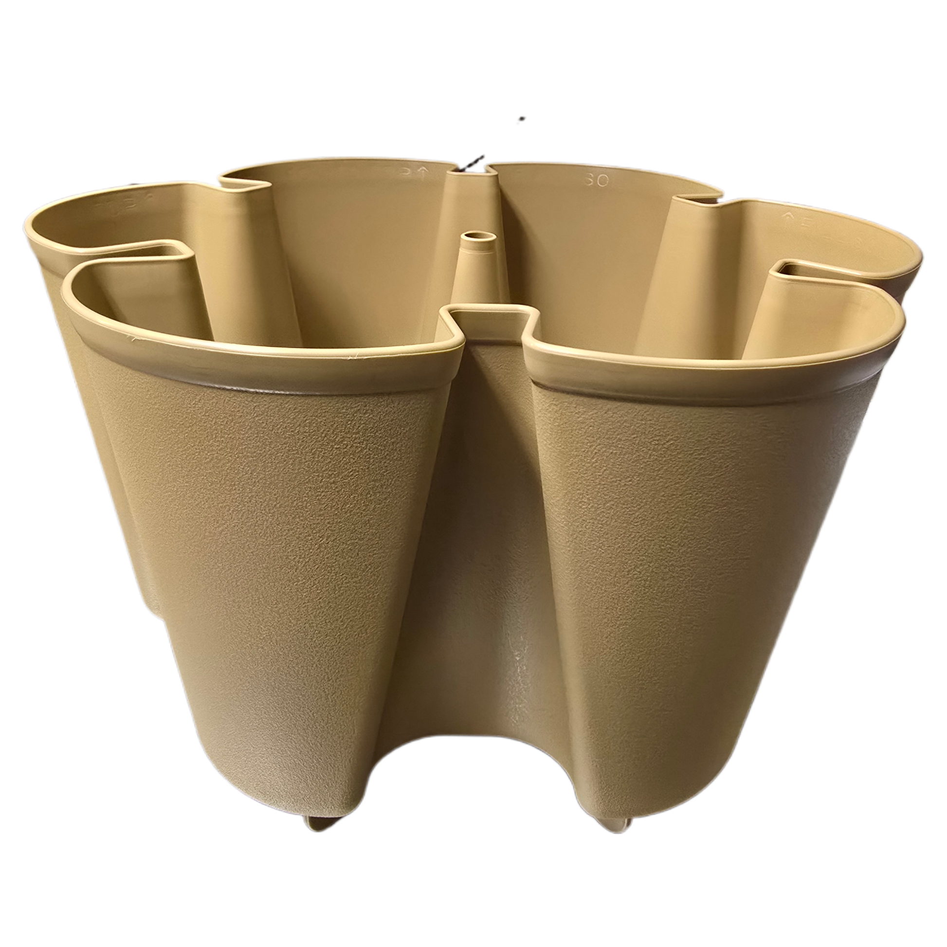 Maple-colored modular plant holder on a white background